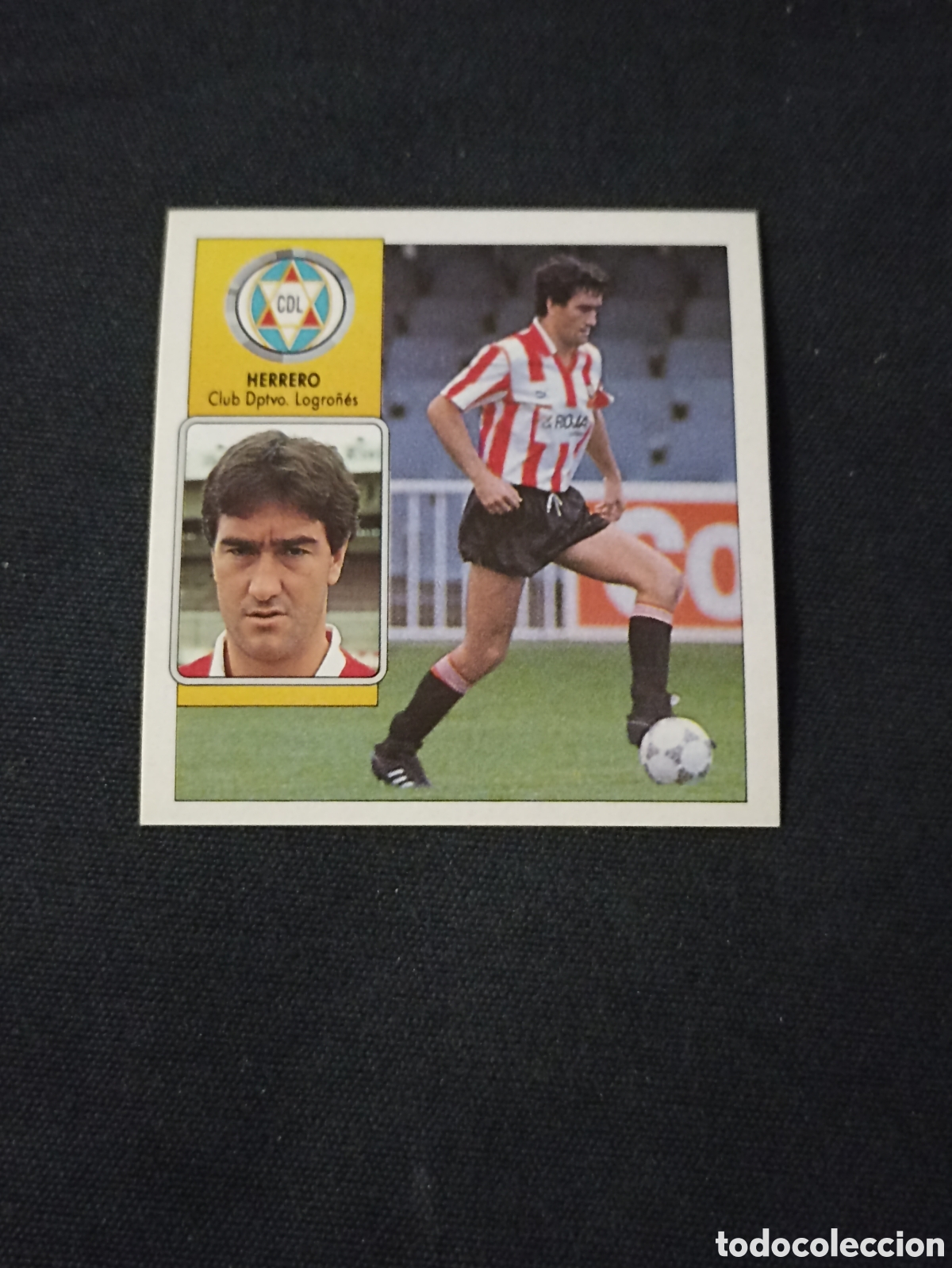 Cromos de f&uacute;tbol: Herrero ( Club Deportivo Logro&ntilde;&eacute;s ). Liga este 92-93. Nunca pegado