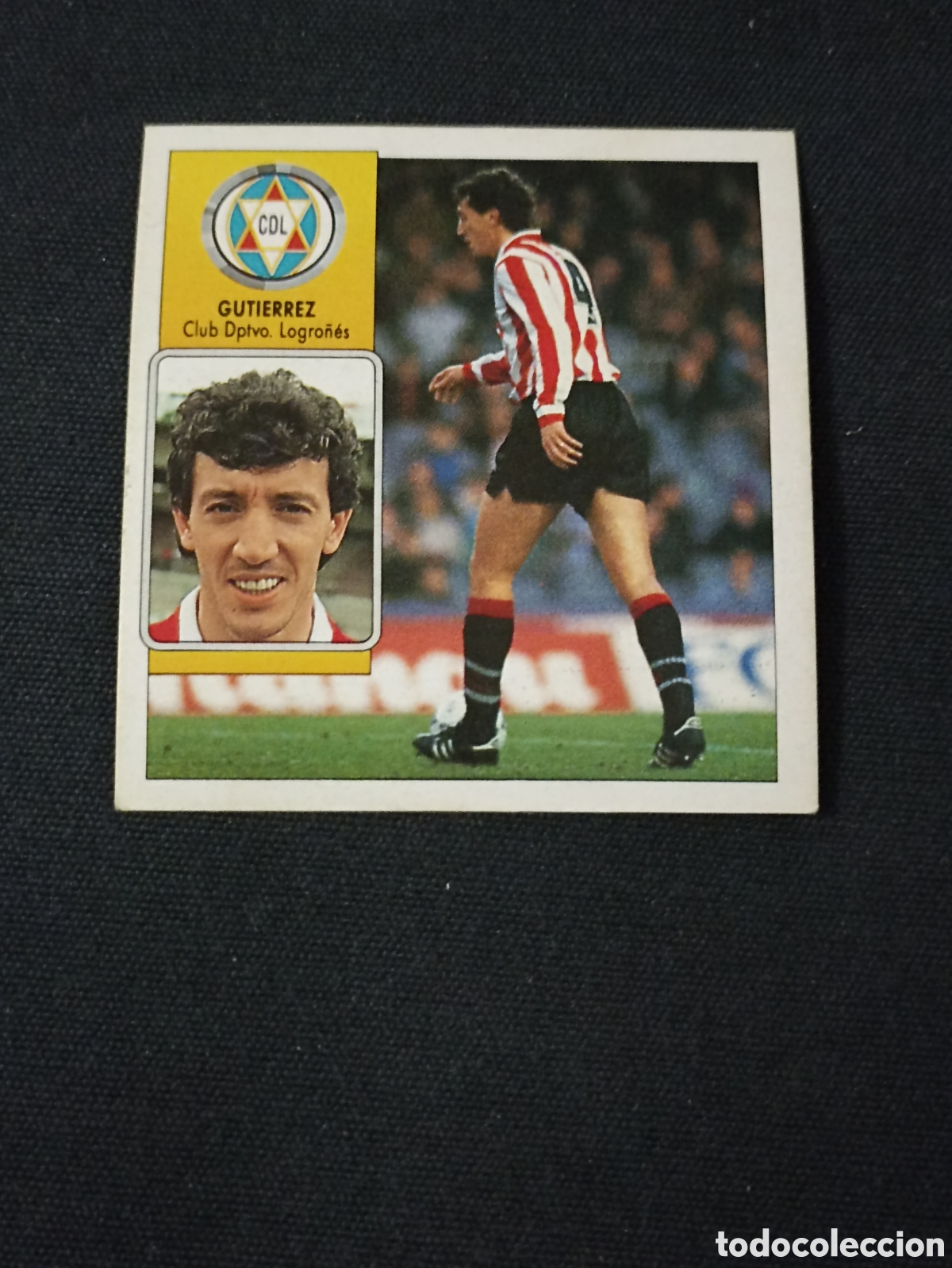 Figurine di Calcio: Guti&eacute;rrez ( Club Deportivo Logro&ntilde;&eacute;s ). Liga este 92-93. Nunca pegado