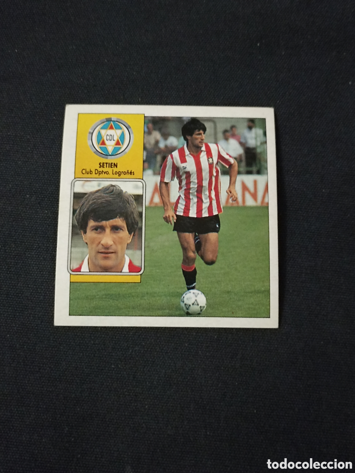 Cromos de f&uacute;tbol: Setien ( Club Deportivo Logro&ntilde;&eacute;s ). Liga este 92-93. Nunca pegado