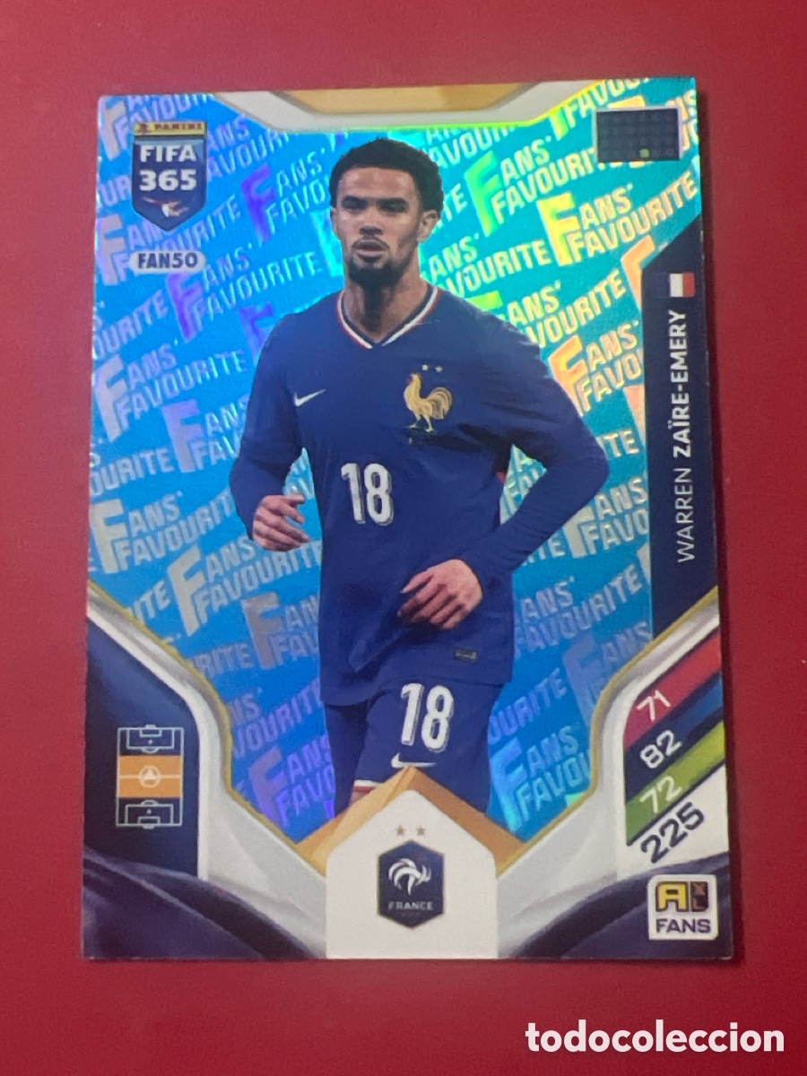 Cromos de f&uacute;tbol: FAN50 paralela blue EMERY ZAIRE FRANCIA PSG FIFA ADRENALYN XL 365 2025 2026 25 26 CROMOS CARD TOPPS