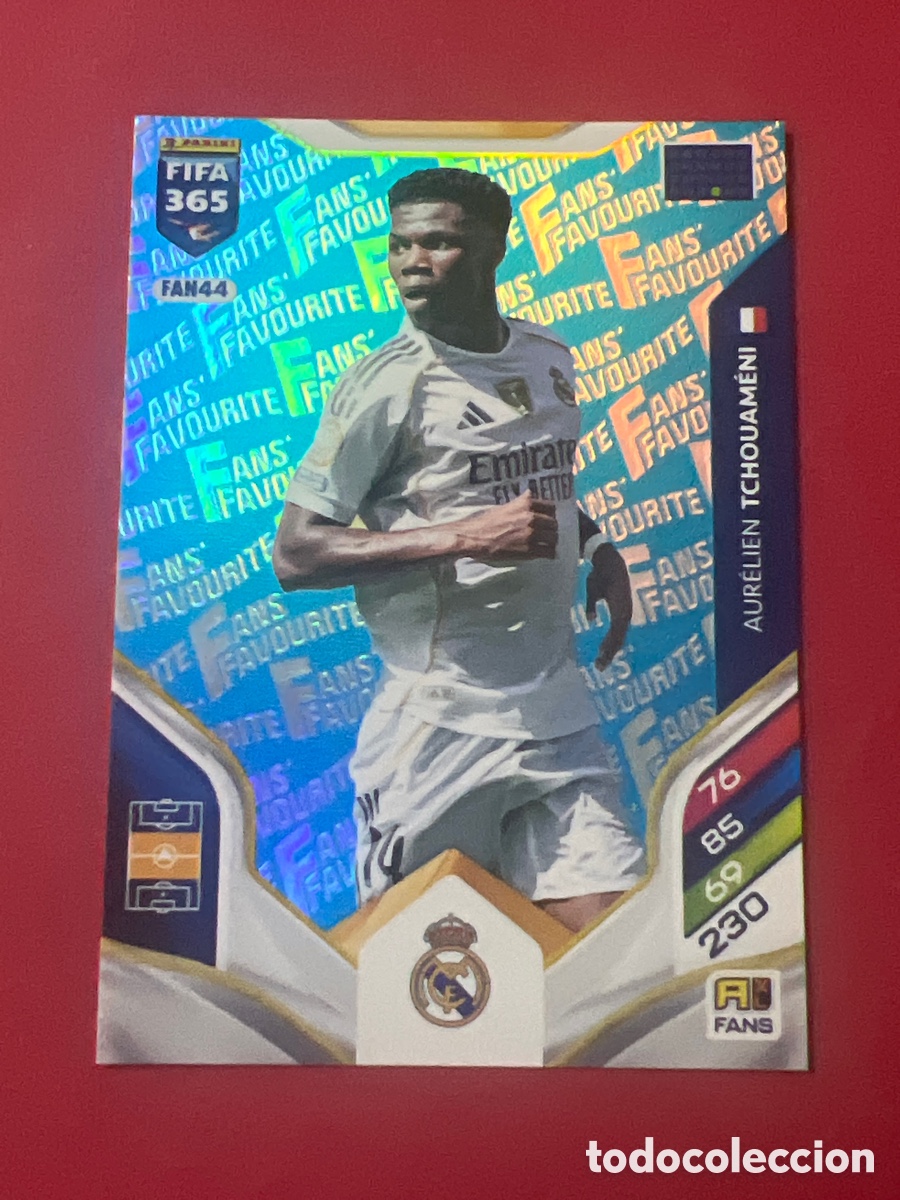 Cromos de f&uacute;tbol: FAN44 AUR&Eacute;LIEN TCHOUAM&Eacute;NI REAL MADRID FANS' FAVOURITE AZUL PANINI ADRENALYN FIFA 365 2025 2026 25 26