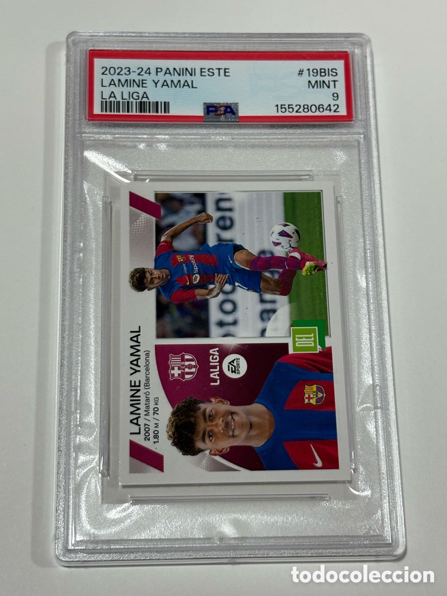 Cromos de Futebol: Lamine Yamal 19 BIS PSA 9 COLOCA Liga Este 23 24 Rookie Panini Este 2023-24