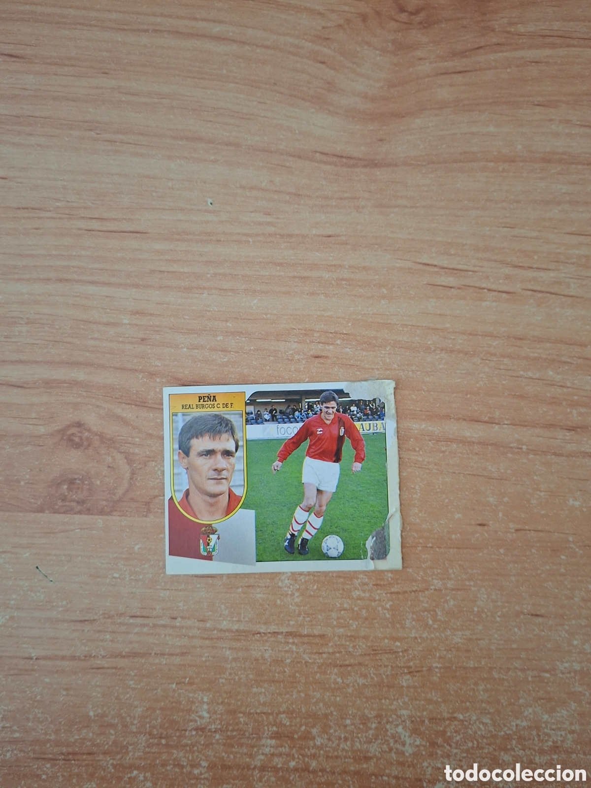 Figurine di Calcio: Este 91 92 pe&ntilde;a burgos baja mal estado por delante despegado ver fotos