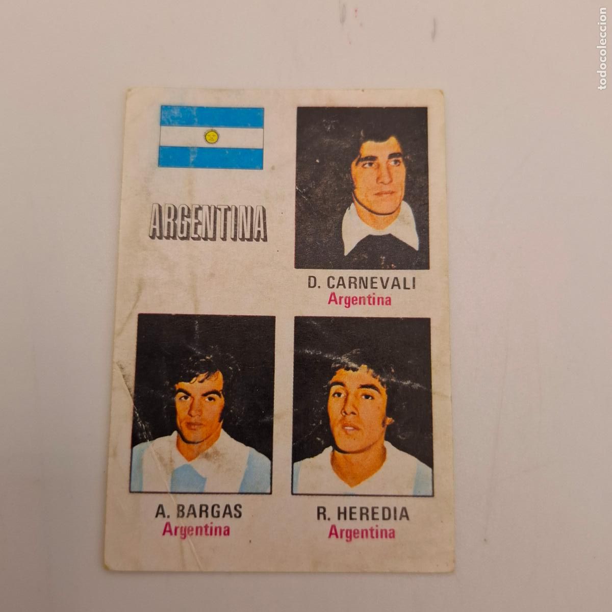 Cromos de f&uacute;tbol: CROMO DE FUTBOL ARGENTINA ARNEVALI BARGAS HEREDIA DE N&ordm; 31 MUNDIAL ALEMANIA MUNICH 74 FHER