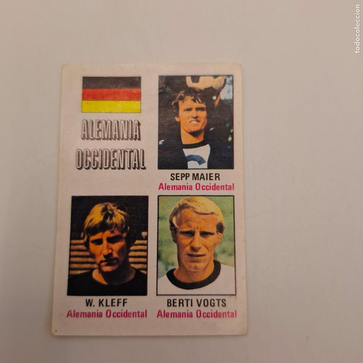 Figurine di Calcio: CROMO DE FUTBOL ALEMANIA OC. MAIER, KLEFF, VOGTS N&ordm; 27 MUNDIAL ALEMANIA MUNICH 74 FHER