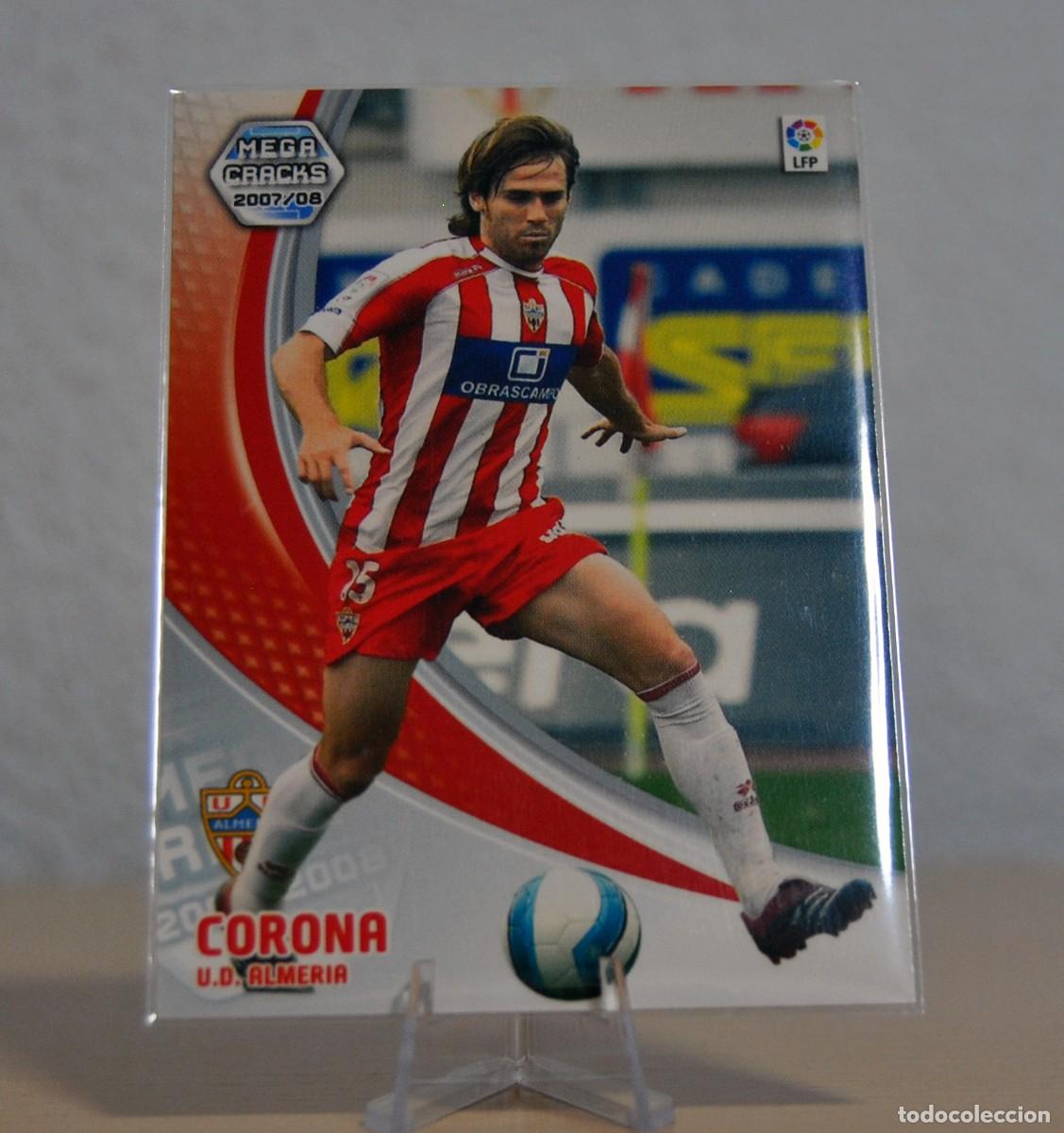Cromos de f&uacute;tbol: Corona, n&ordm;11 (Almer&iacute;a). Colecci&oacute;n Cromos MegaCracks 2007-2008. Cromo futbol Panini.