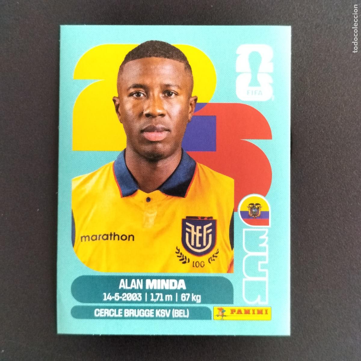 Cromos de f&uacute;tbol: ECU 18 ALAN MINDA ECUADOR CROMOS STICKER MUNDIAL 26 2026 FIFA WORLD CUP PANINI
