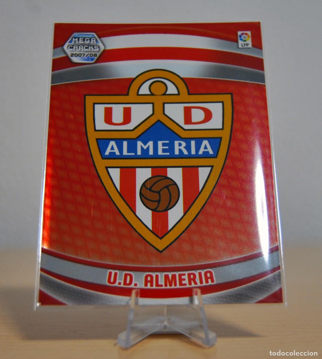 Cromos de f&uacute;tbol: Escudo Almer&iacute;a, n&ordm;1 (Almer&iacute;a). Colecci&oacute;n Cromos MegaCracks 2007-2008. Cromo Panini.