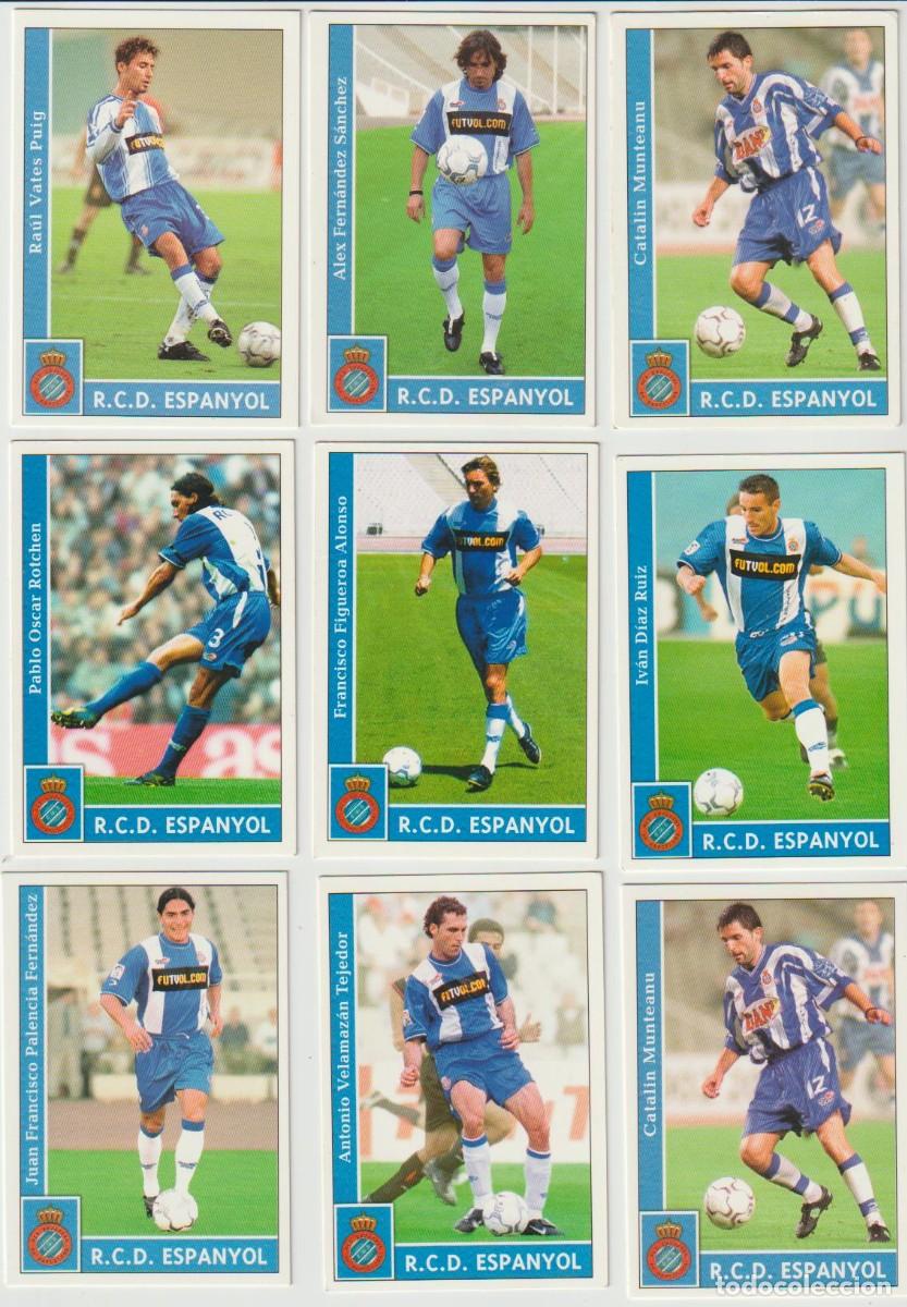 Cromos de f&uacute;tbol: 9 Fichas o Cromos Real Club Deportivo Espa&ntilde;ol Liga 2002