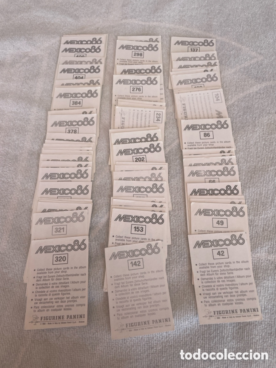 Fu&szlig;ball-Sticker: MEXICO 86 Lote de 66 cromos sin repetir