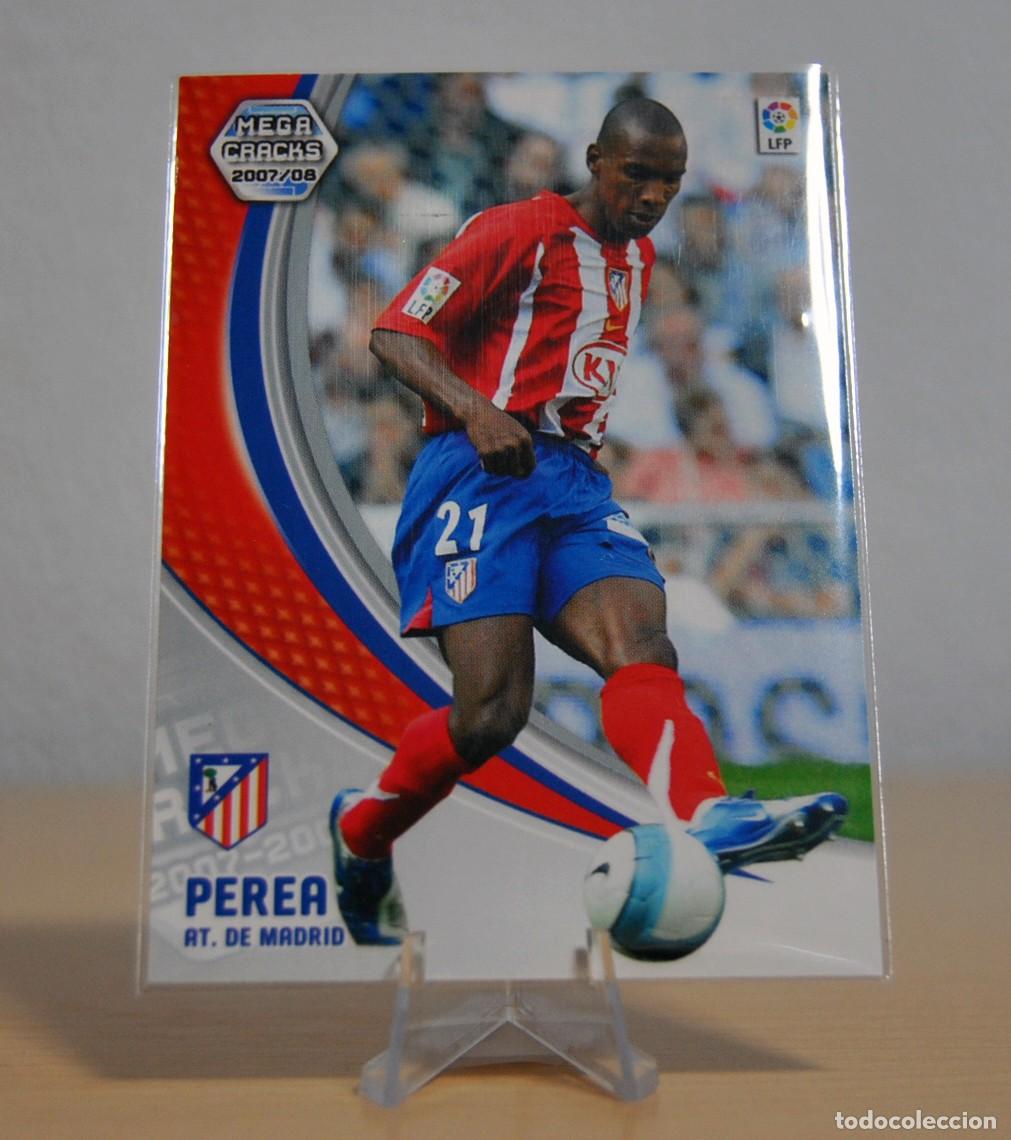 Cromos de f&uacute;tbol: Perea, n&ordm;40 (Atl&eacute;tico de Madrid). Colecci&oacute;n Cromos MegaCracks 2007-2008. Panini.