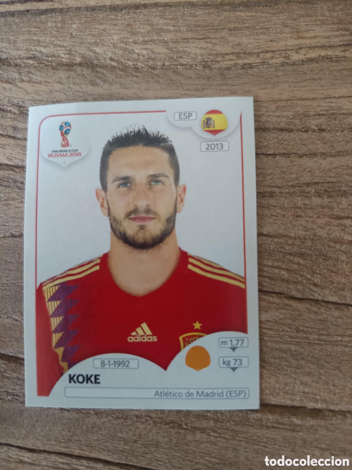 Cromos de f&uacute;tbol: Cromo Panini Mundial 2018 Koke n&uacute;mero 144 Rusia