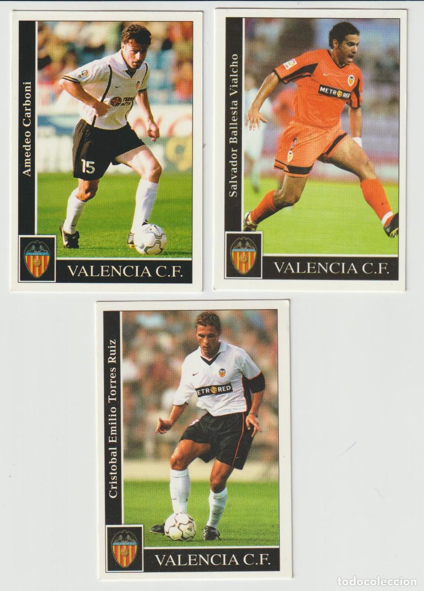 Cromos de f&uacute;tbol: 3 Fichas o Cromos del Valencia Liga 2002