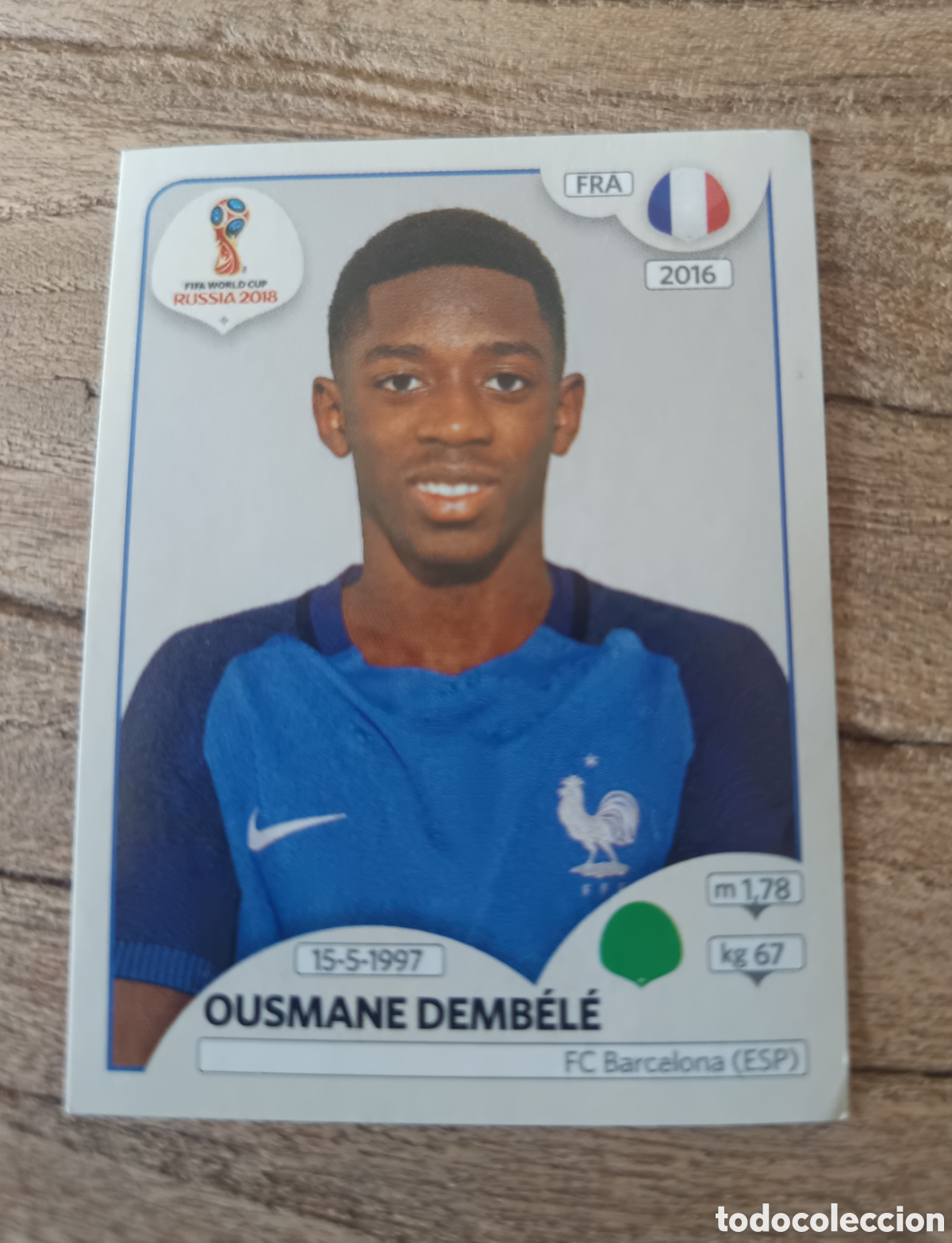Cromos de f&uacute;tbol: Cromo Mundial 2018 Dembel&eacute; Francia 210