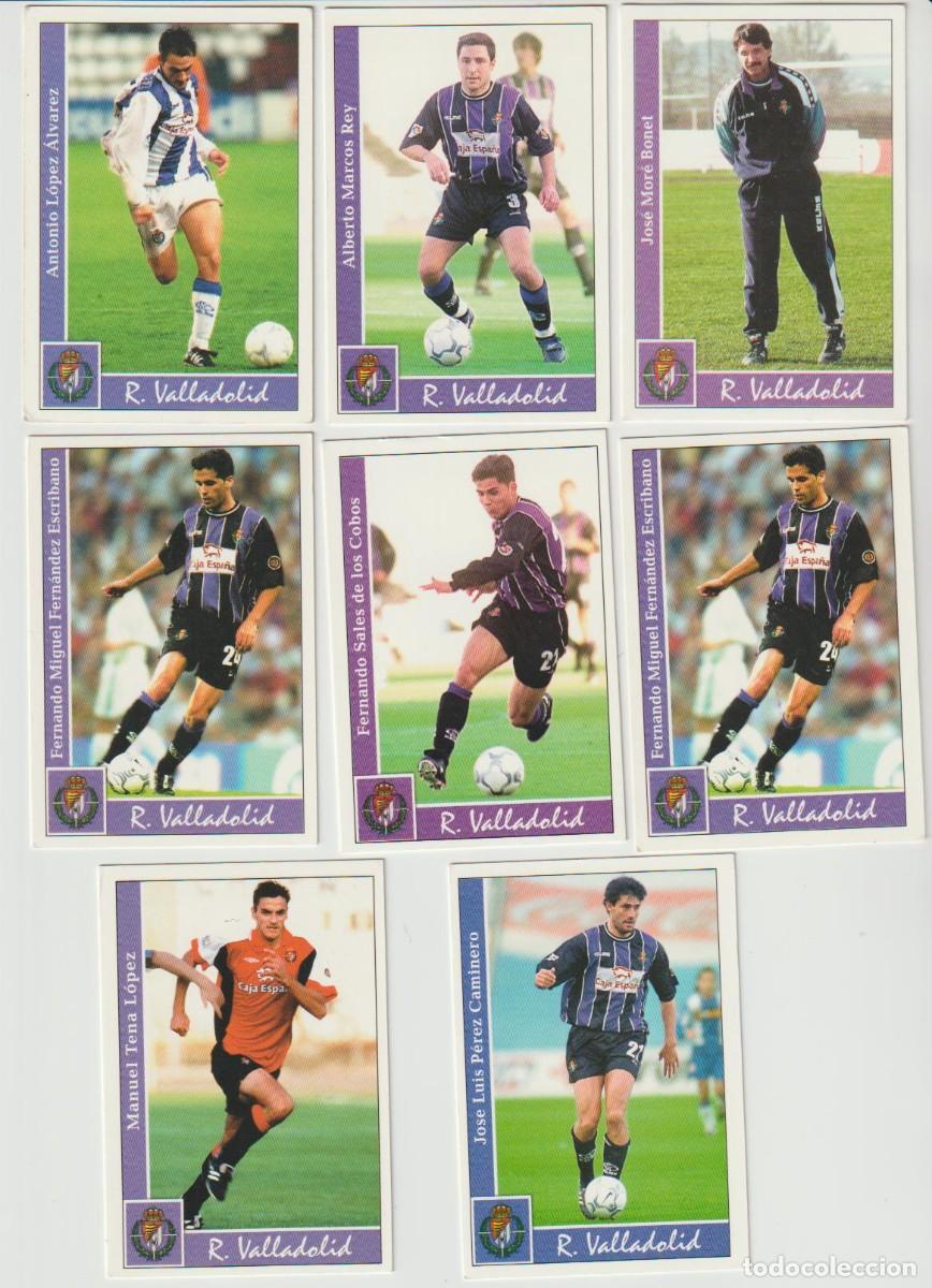 Cromos de f&uacute;tbol: 8 Fichas o Cromos del Real Valladolid Liga 2002 Caminero y otros