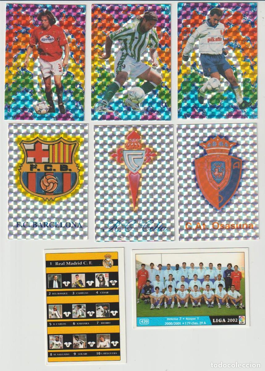 Football Stickers: 8 Cromos de Liga 2002, Real Madrid, Legan&eacute;s, Barcelona, Betis, Zaragoza, Celta, Osasuna, Mallorca