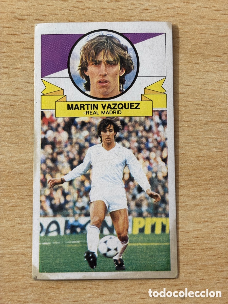 Cromos de f&uacute;tbol: Mart&iacute;n V&aacute;zquez Real Madrid Ediciones Este 85/86 1985 1986 sin pegar versi&oacute;n sin publicidad