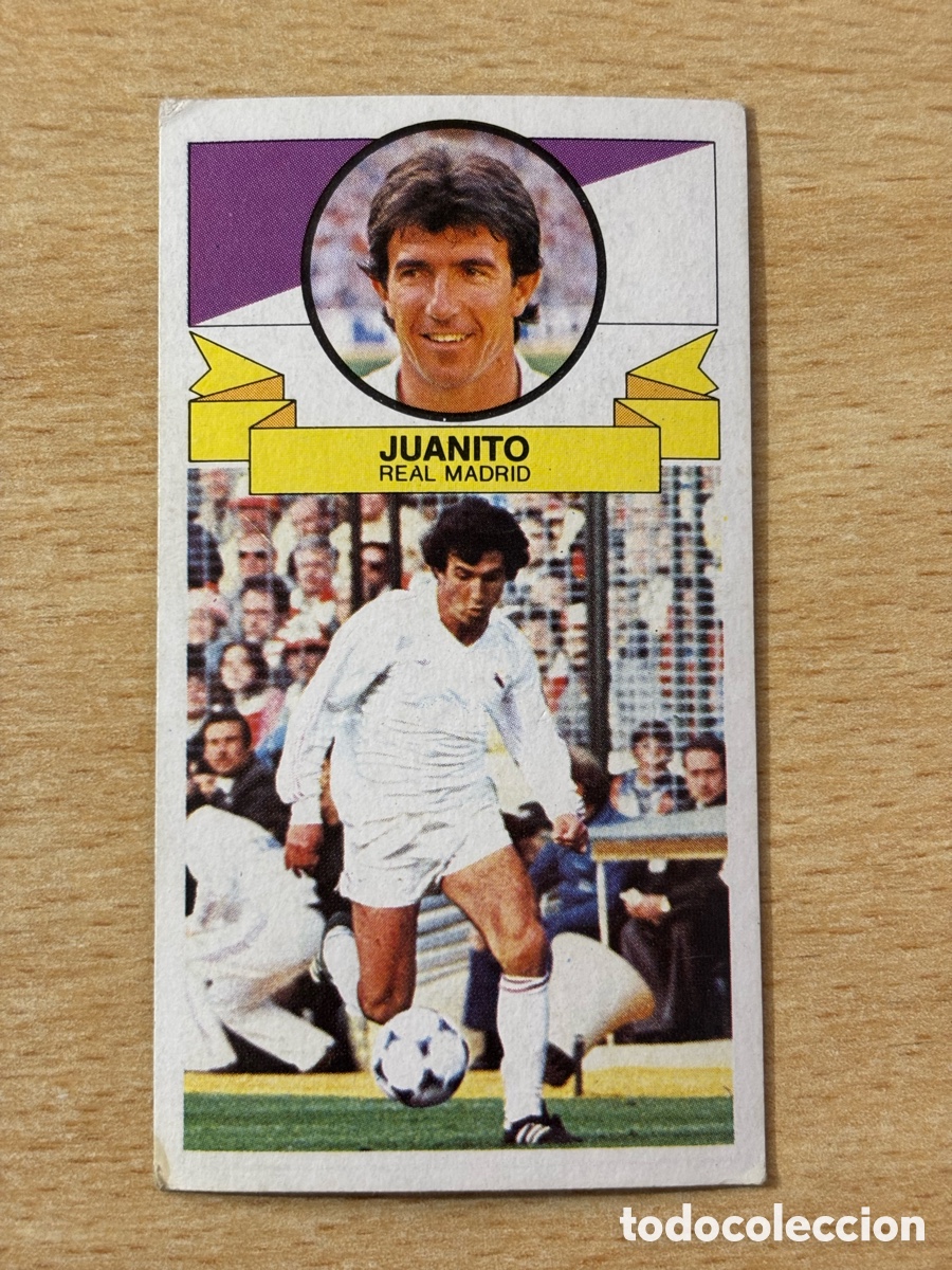 Cromos de f&uacute;tbol: Juanito Real Madrid Ediciones Este 85/86 1985 1986 sin pegar versi&oacute;n sin publicidad