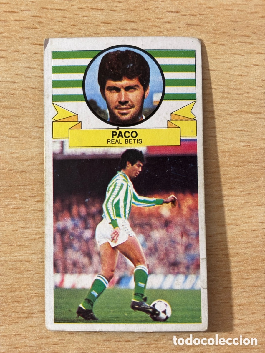 Cromos de f&uacute;tbol: Paco Real Betis Baja Ediciones Este 85/86 1985 1986 sin pegar