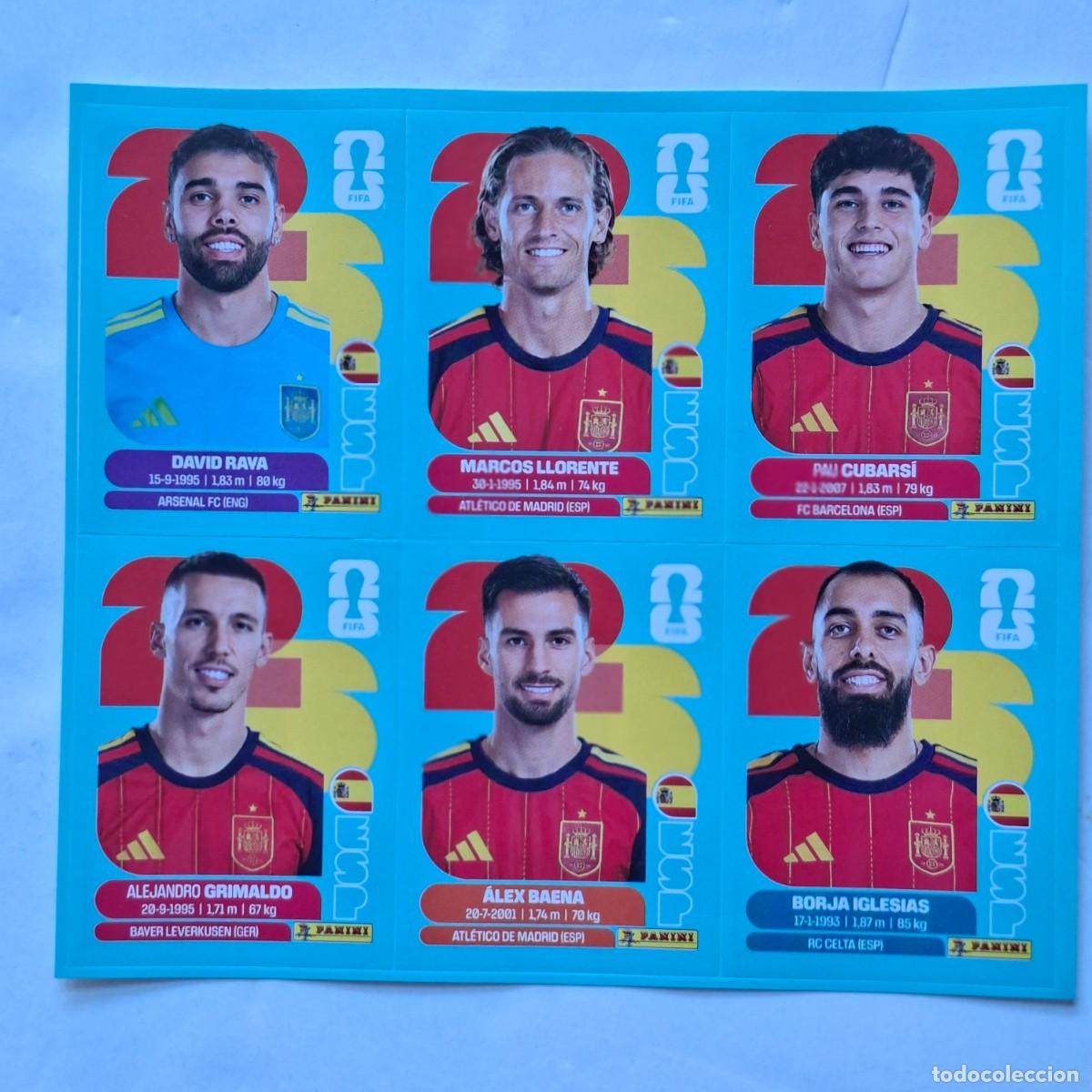Cromos de f&uacute;tbol: L&aacute;mina 6 stickers exclusivos Jug&oacute;n ESPA&Ntilde;A Panini FIFA World Cup 2026 Raya Cubars&iacute; Baena Grimaldo
