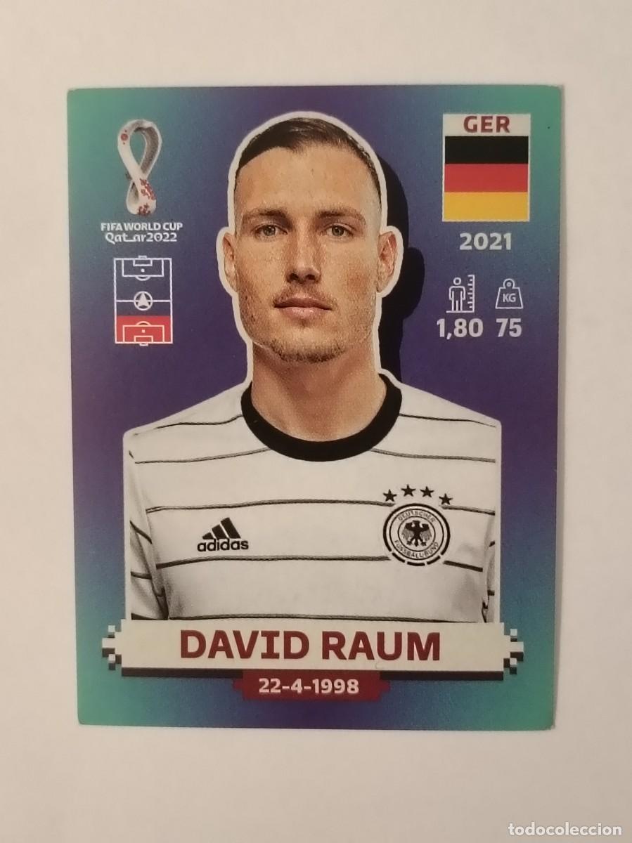Cromos de f&uacute;tbol: #GER 8 DAVID RAUM (ALEMANIA) MUNDIAL QATAR 2022 PANINI
