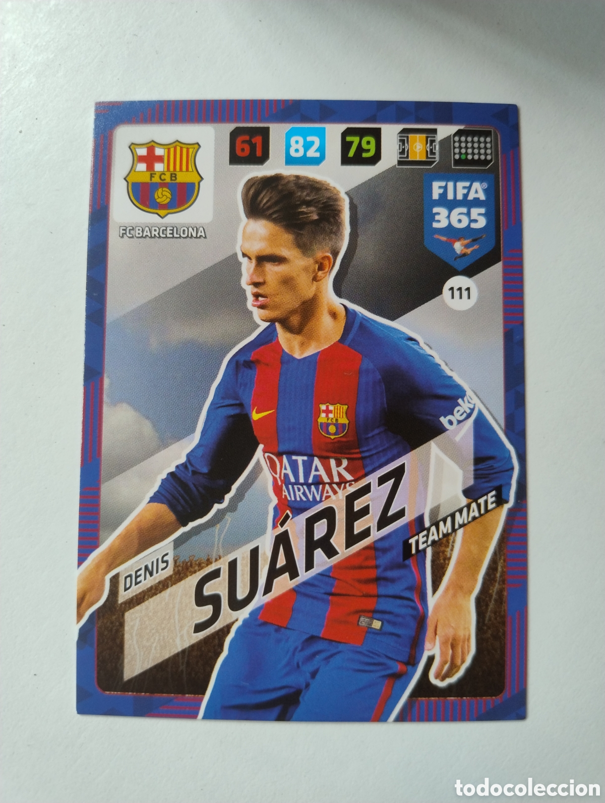 Fu&szlig;ball-Sticker: 111 - Denis Su&aacute;rez - Barcelona - Adrenalyn XL FIFA 365 2018