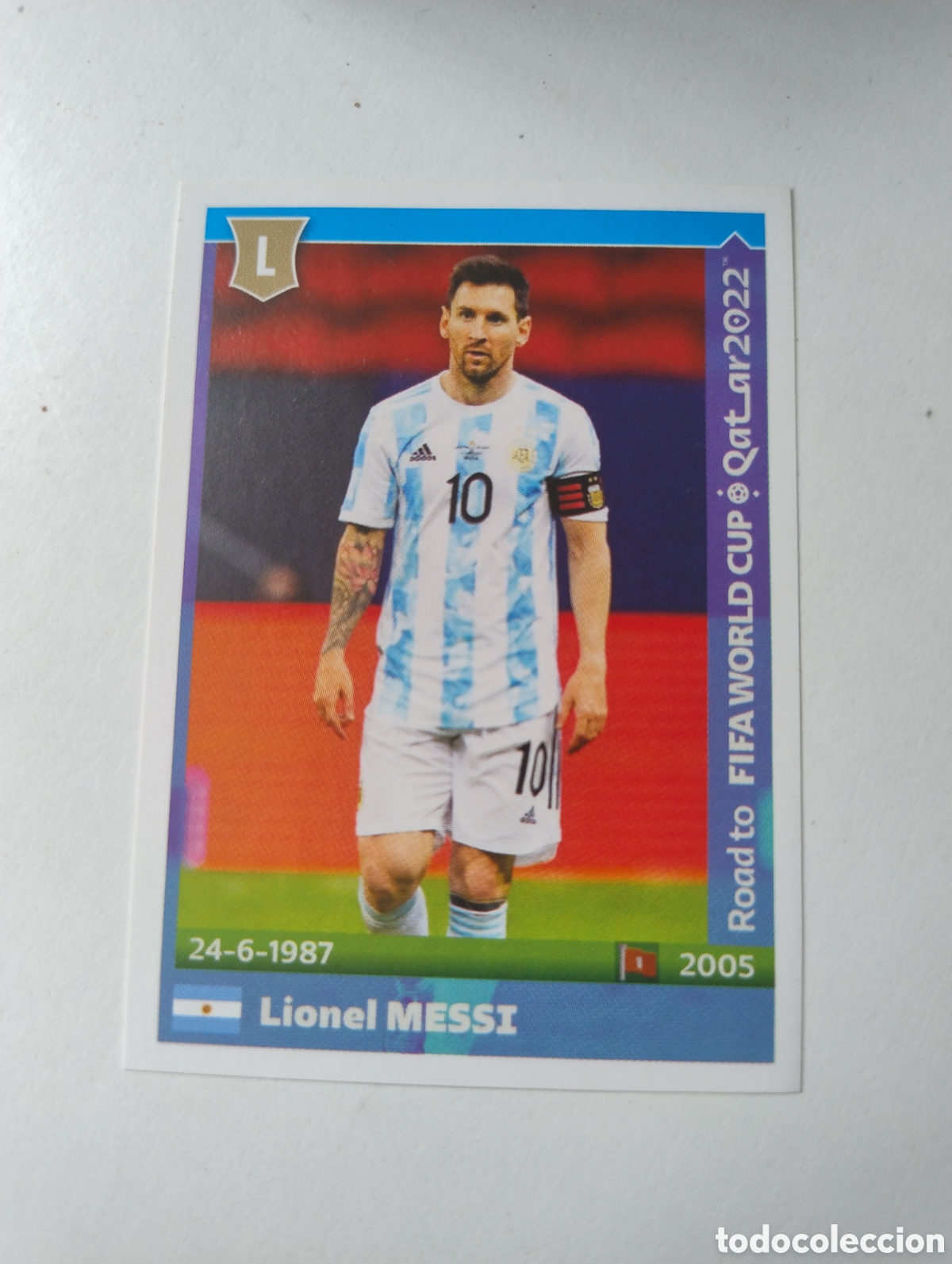 Cromos de f&uacute;tbol: 30 - Messi - Argentina - Road to Qatar 2022
