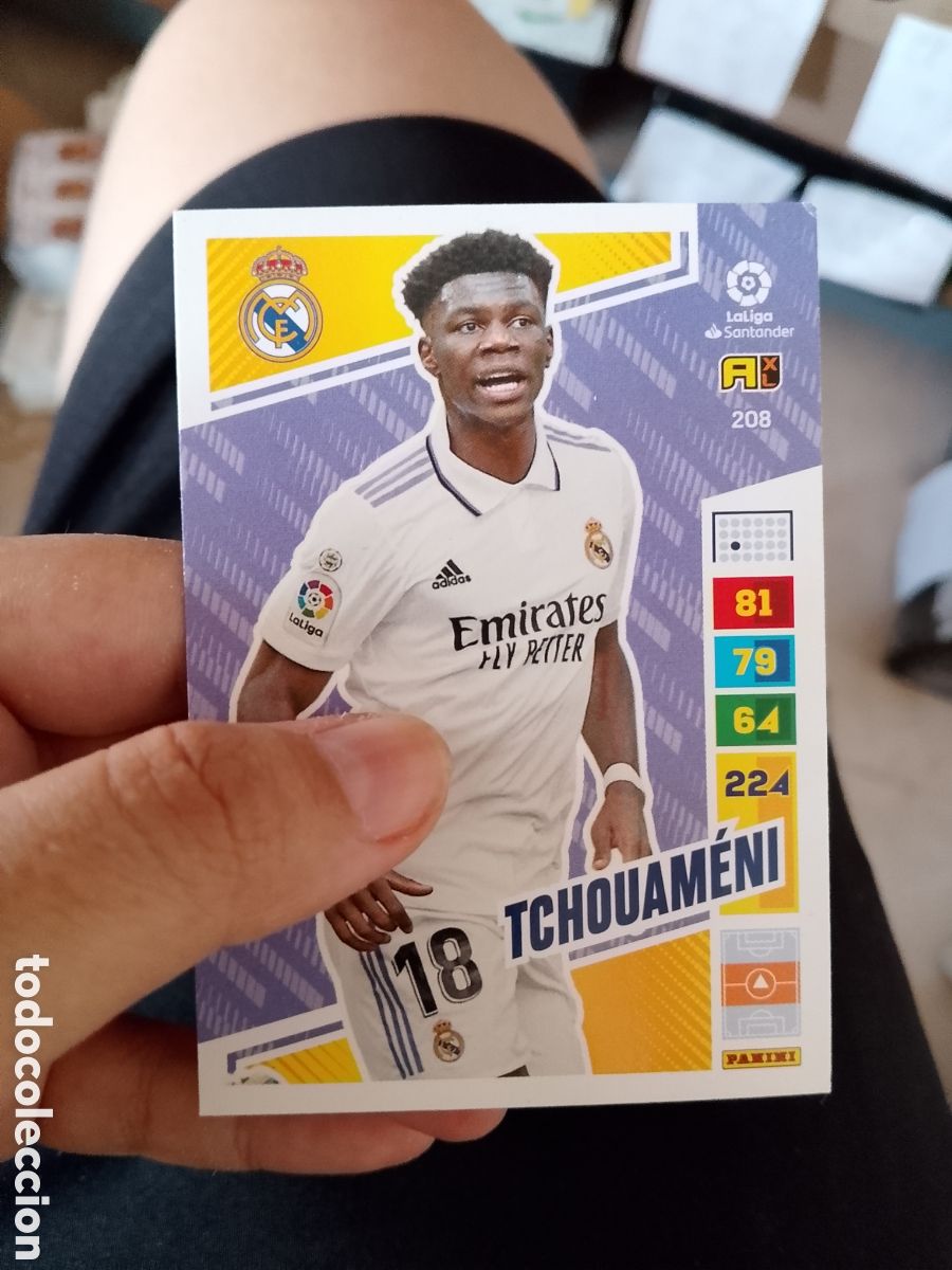 Fu&szlig;ball-Sticker: 208 TCHOUAMENI REAL MADRID TARJETA CROMO FUTBOL PANINI LIGA 2022-2023 ADRENALYN 22-23