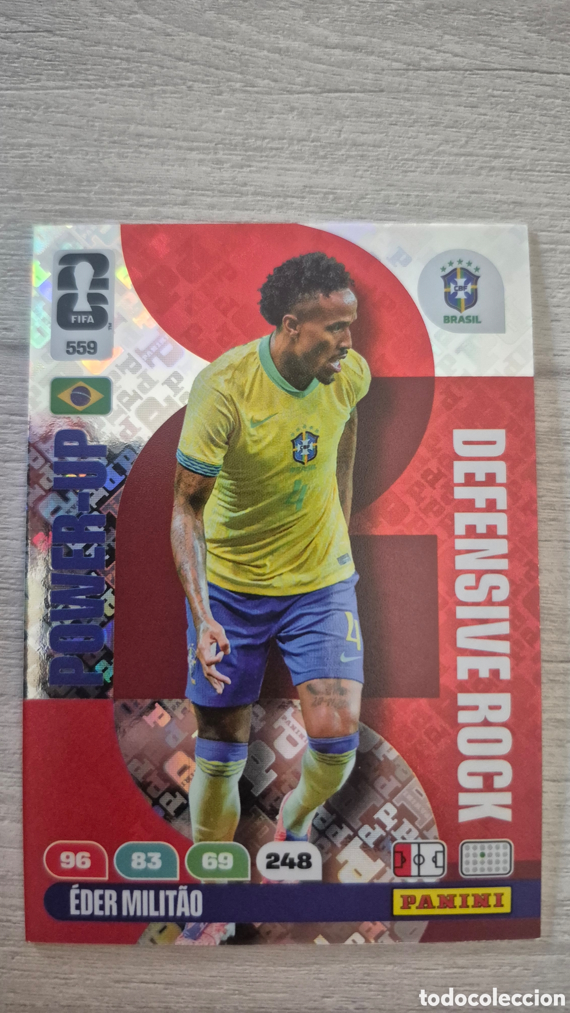 Cromos de f&uacute;tbol: N&deg;559 Power-Up Defensive Rock Eder Militao Adrenalyn FIFA World Cup 2026