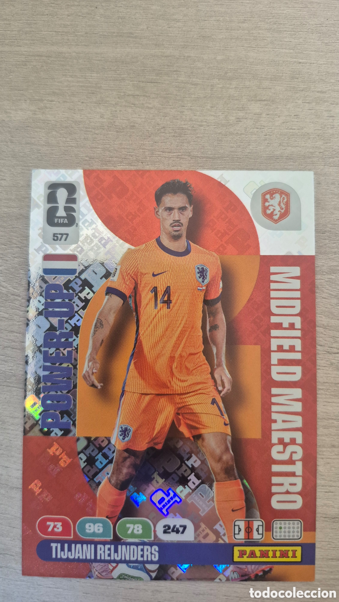 Cromos de f&uacute;tbol: N&deg;577 Power-Up Midfield Maestro Tijjani Reijnders Adrenalyn FIFA World Cup 26