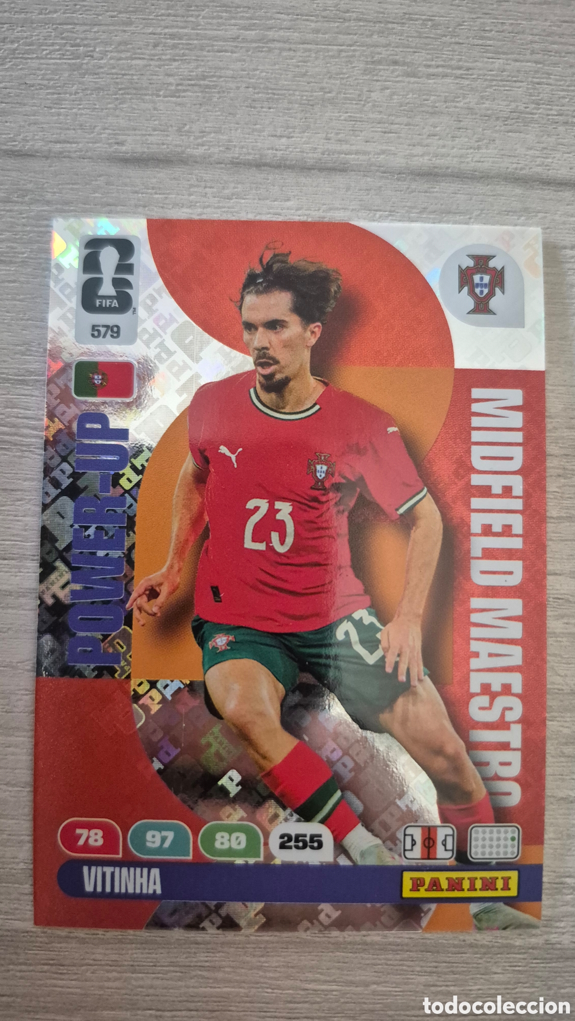 Figurine di Calcio: N&deg;579 Power-Up Midfield Maestro Vitinha Adrenalyn FIFA World Cup 2026