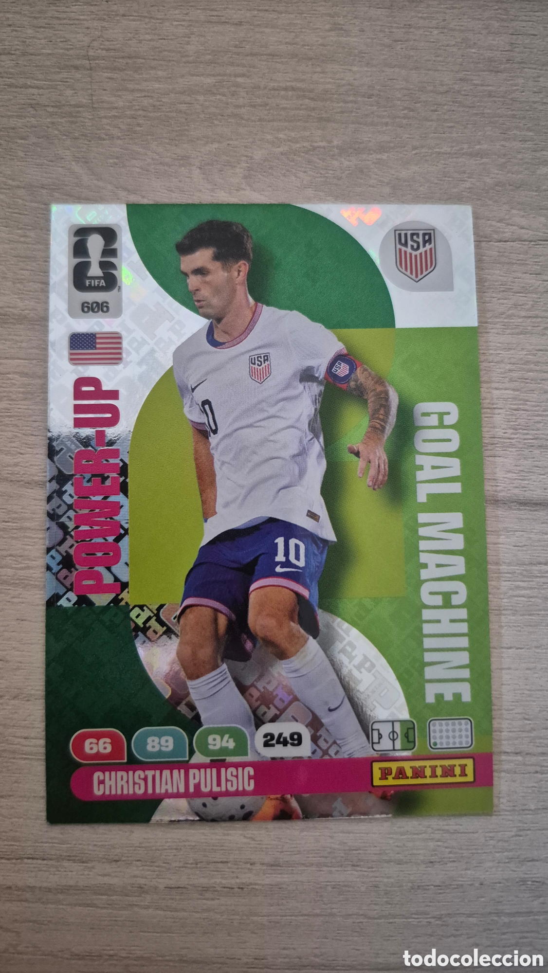 Cromos de f&uacute;tbol: N&deg;606 Power-Up Goal Machine Pulisic Adrenalyn FIFA World Cup 2026