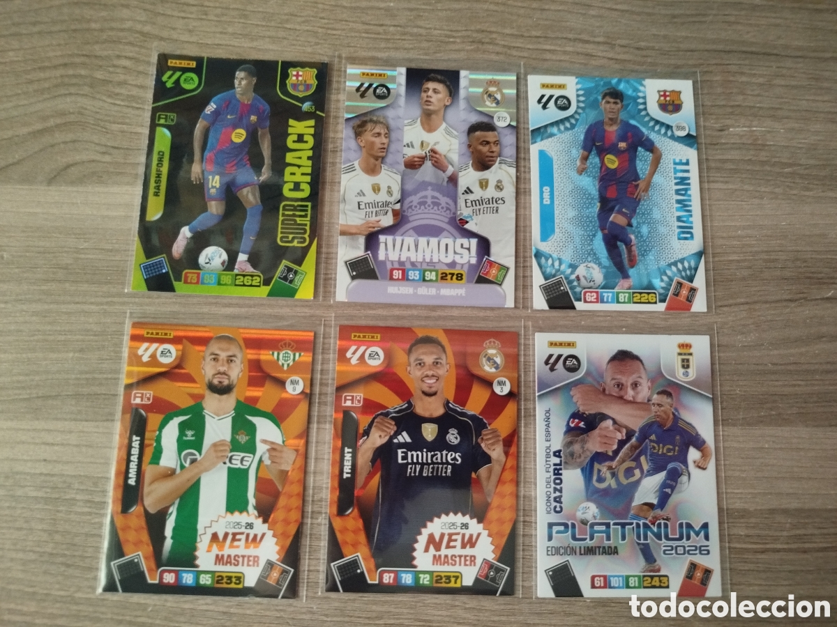 Fu&szlig;ball-Sticker: ADRENALYN 2025/26.LOTE DE 6 CROMOS.