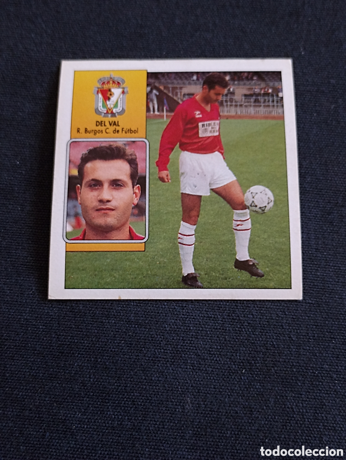 Cromos de f&uacute;tbol: Del Val ( Real Burgos Club De F&uacute;tbol ). Liga este 92-93. Nunca pegado