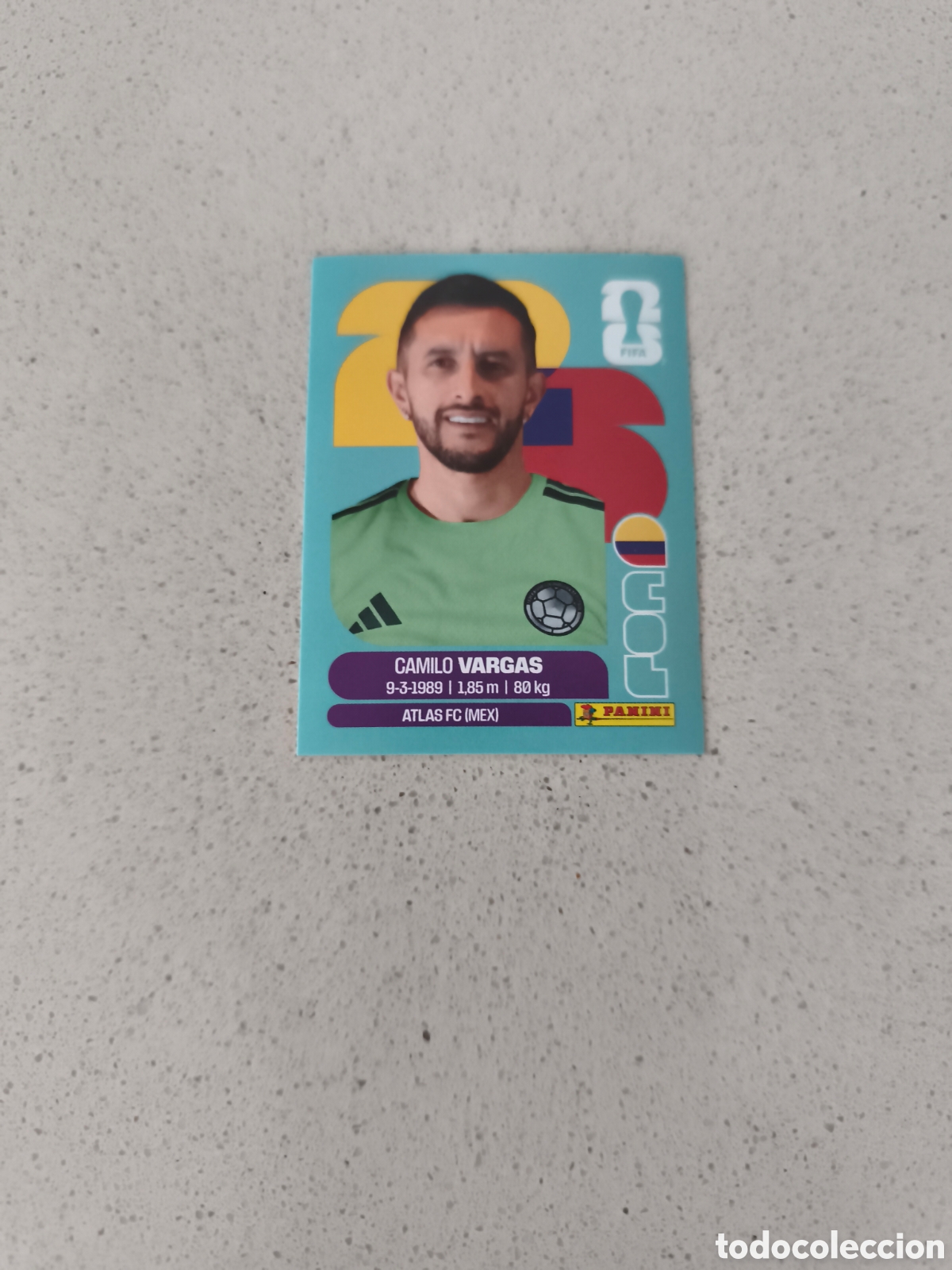 Cartes &agrave; collectionner de Football: CROMO N&Uacute;MERO 2 VARGAS COLOMBIA. MUNDIAL 2026. PANINI.