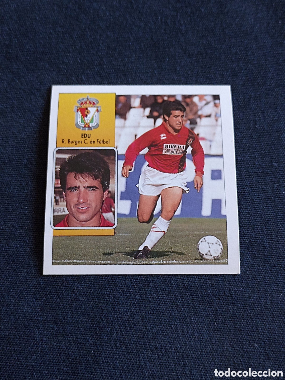 Cromos de f&uacute;tbol: Edu ( Real Burgos Club De F&uacute;tbol ). Liga este 92-93. Nunca pegado