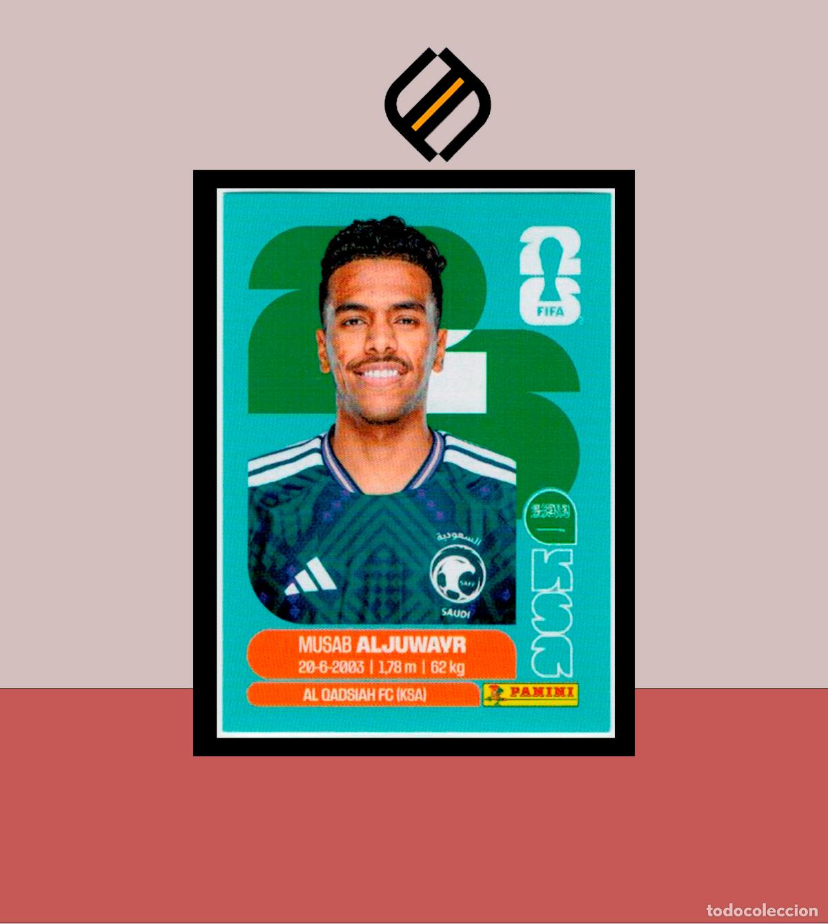 Cromos de f&uacute;tbol: PANINI FIFA CLUB WORLD CUP 2026 26 KSA 9 MUSAB ALJUWAYR ARABIA SAUD&Iacute; STICKER MUNDIAL MEX CAN USA