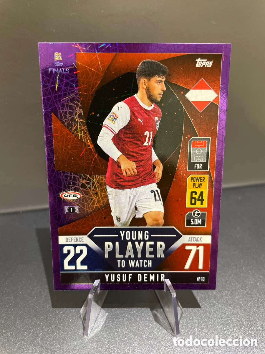 Cromos de f&uacute;tbol: Yusuf Demir YP10 Prizm Purple Topps Match Attax Road to Finals UEFA Nations League 2022-23 Austria