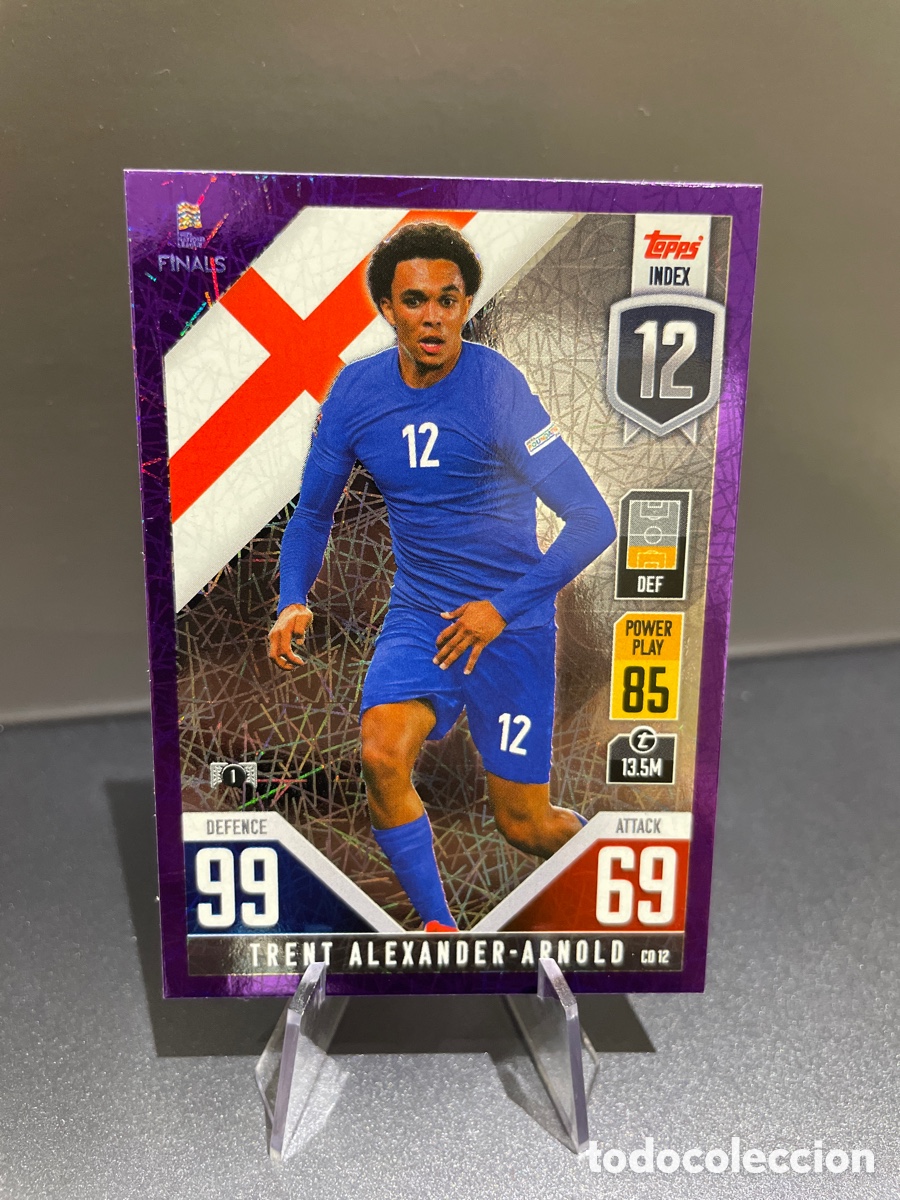 Cromos de f&uacute;tbol: Alexander-Arnold CD12 Prizm Purple Topps Match Attax Road to Finals UEFA Nations League 2022-23 Ingl