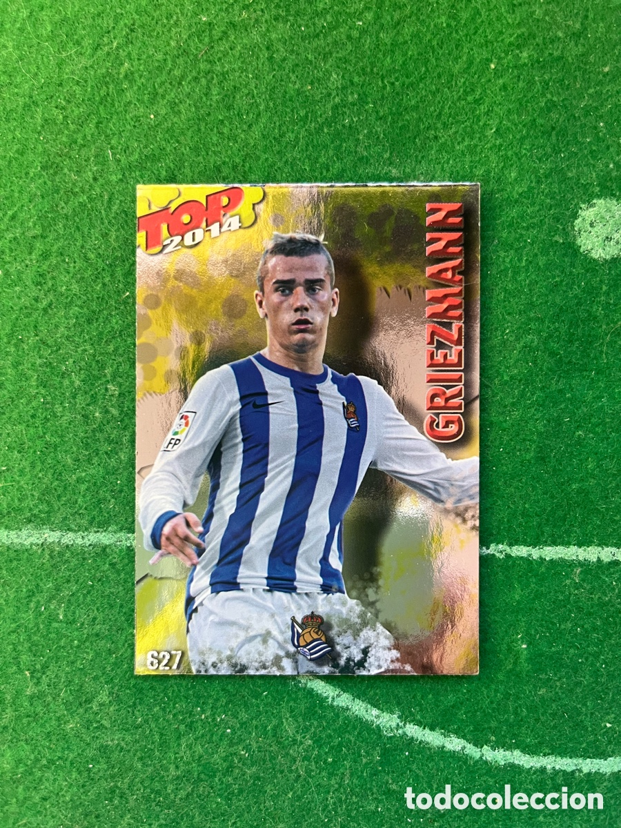Cromos de f&uacute;tbol: 627 GRIEZMANN REAL SOCIEDAD LAS FICHAS DE LA LIGA 2013 2014 MUNDICROMO TOP 9 AMARILLO