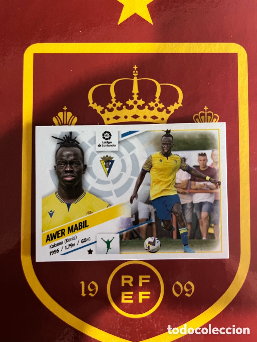Fu&szlig;ball-Sticker: 16 AWER MABIL &Uacute;LTIMOS FICHAJES FICHAJE LIGA ESTE EDICIONES ESTE 2022 2023 22 23 C&Aacute;DIZ CF