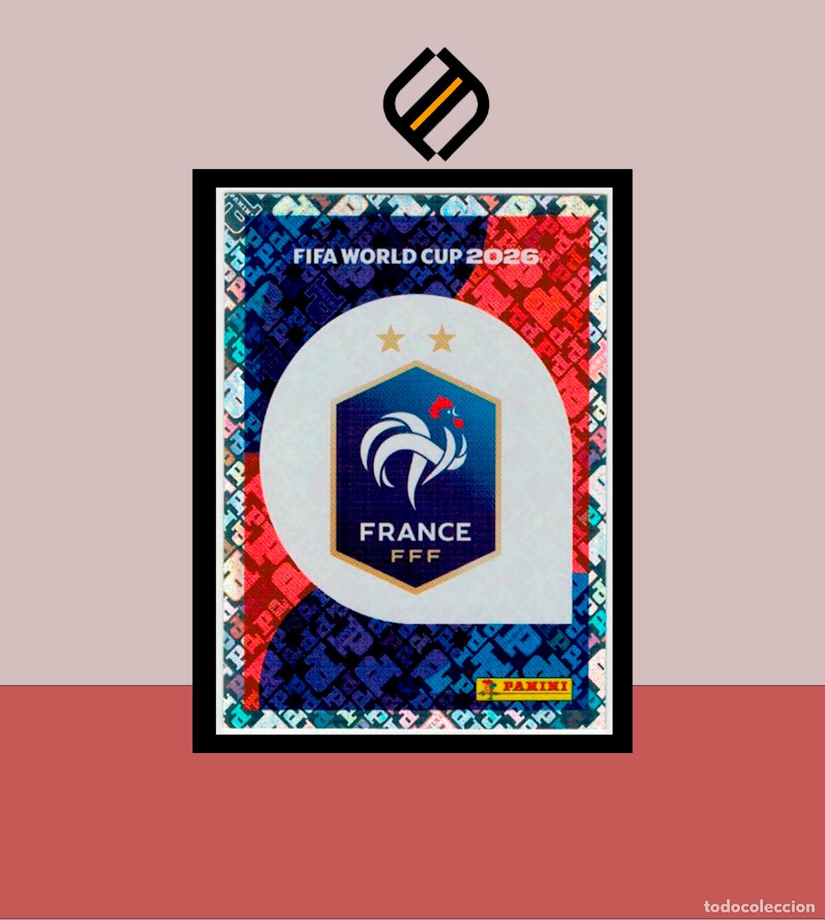 Cromos de f&uacute;tbol: PANINI FIFA CLUB WORLD CUP 2026 26 FRA 1 ESCUDO FRANCIA STICKER MUNDIAL MEX CAN USA LIGA