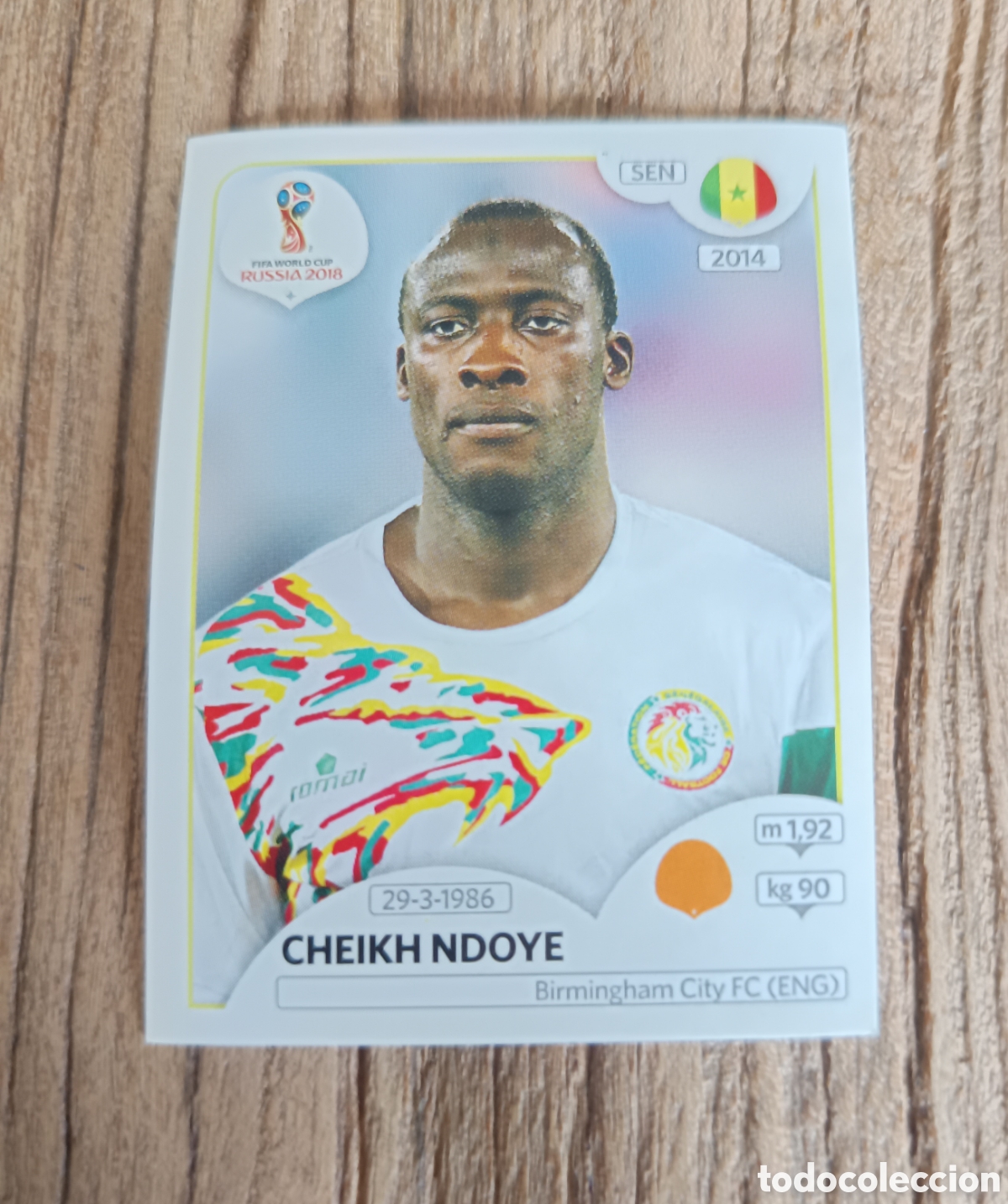 Football Stickers: Cromo sin pegar Panini Mundial 2018 Senegal. Jugador Ndiaye n&uacute;mero 623