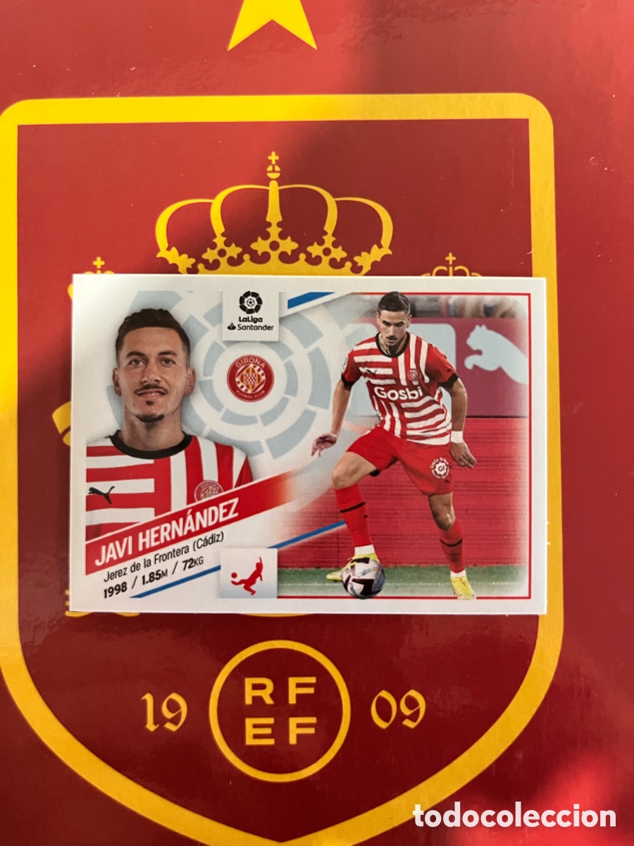Football Stickers: 9 BIS JAVI HERN&Aacute;NDEZ COLOCA LIGA ESTE EDICIONES ESTE 2022 2023 22 23 GIRONA