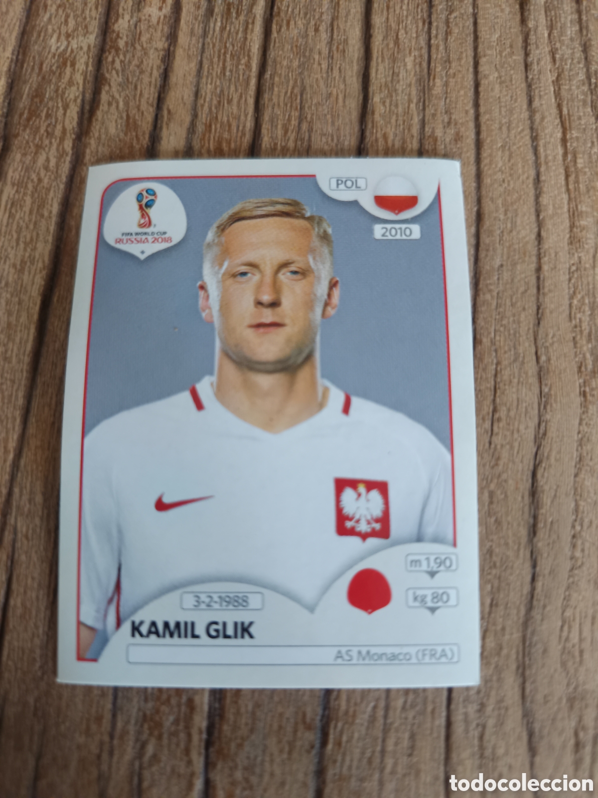 Football Stickers: Cromo sin pegar Panini Mundial 2018 Polonia. Glik