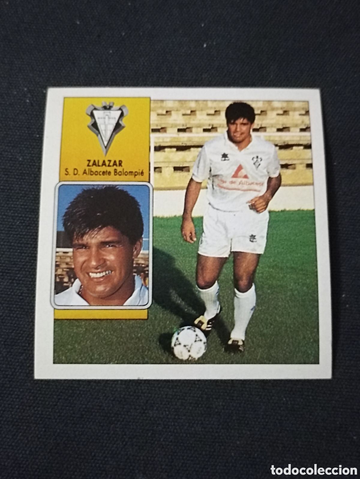 Fu&szlig;ball-Sticker: Zalazar ( Albacete Balompi&eacute; ). Liga este 92-93. Nunca pegado