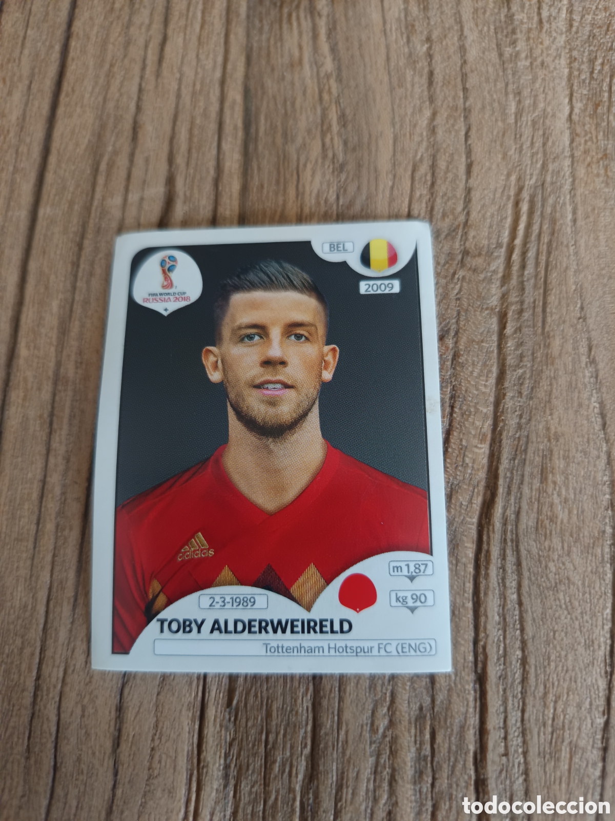 Cromos de f&uacute;tbol: Cromo sin pegar Panini Mundial 2018 B&eacute;lgica. Toby Alderweireld