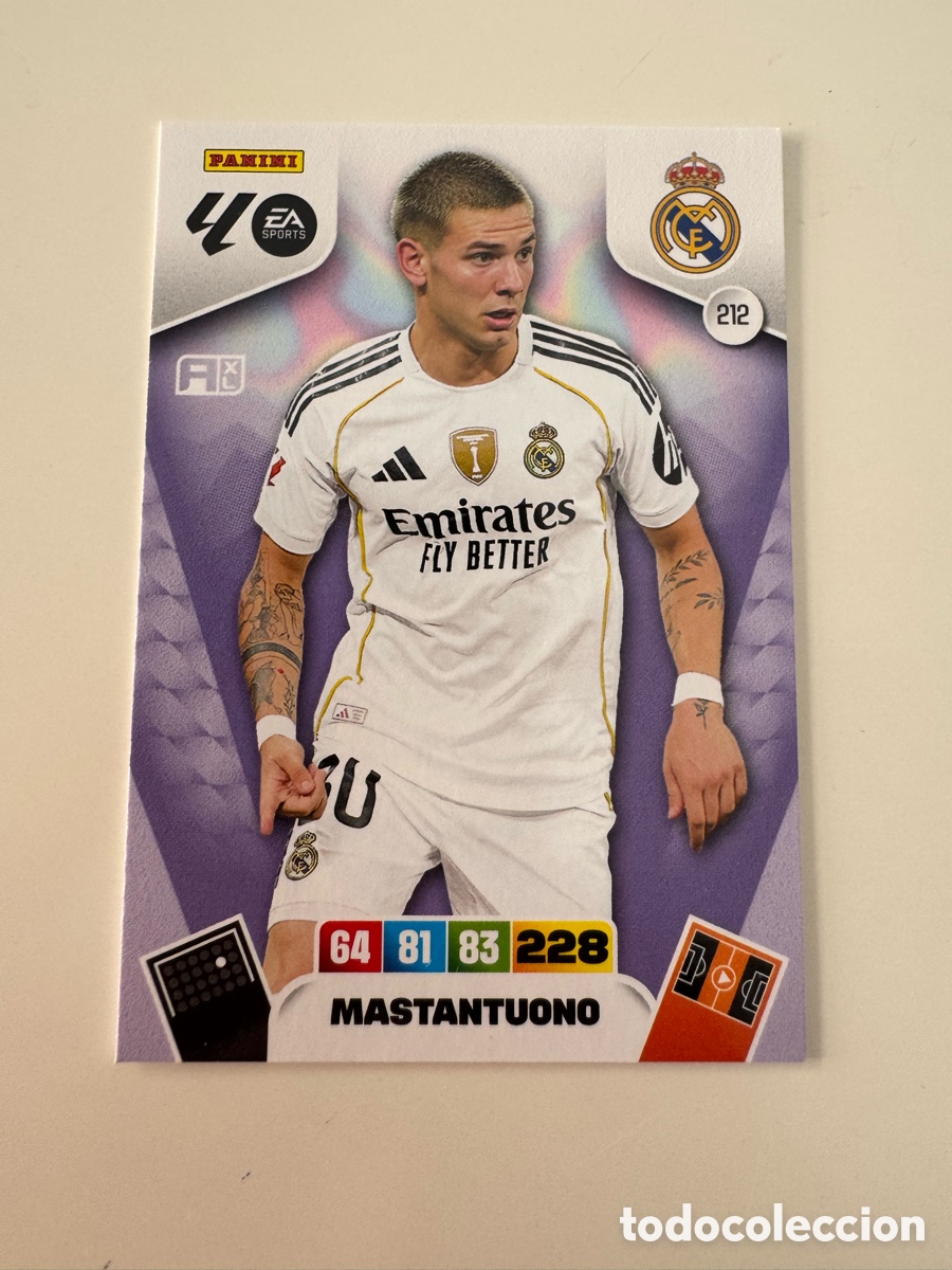 Figurine di Calcio: PANINI ADRENALYN XL LIGA 2025-2026 25-26 &ndash; Franco Mastantuono Real Madrid CF N&ordm; 212