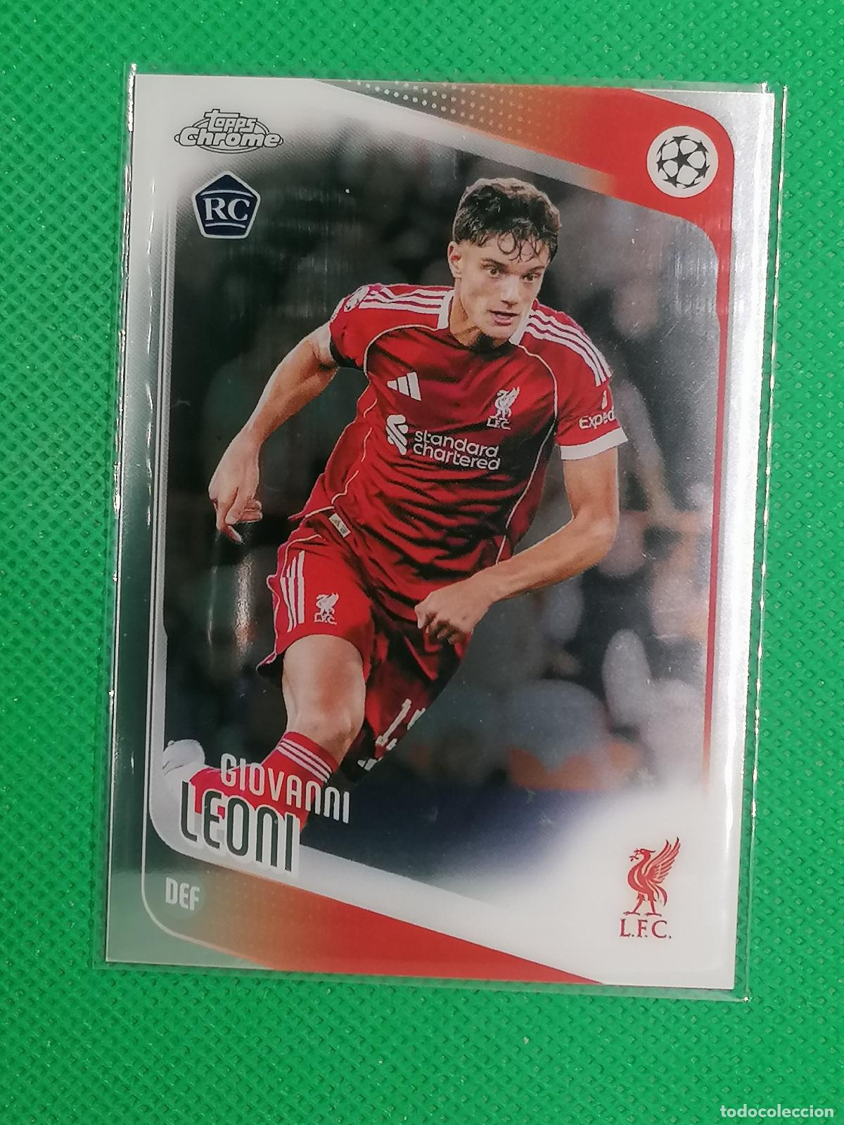 Figurine di Calcio: 73 GIOVANNI LEON LIVERPOOL ROOKIE ⚽ TOPPS CHROME UCC 25 26 2025 2026 ⚽