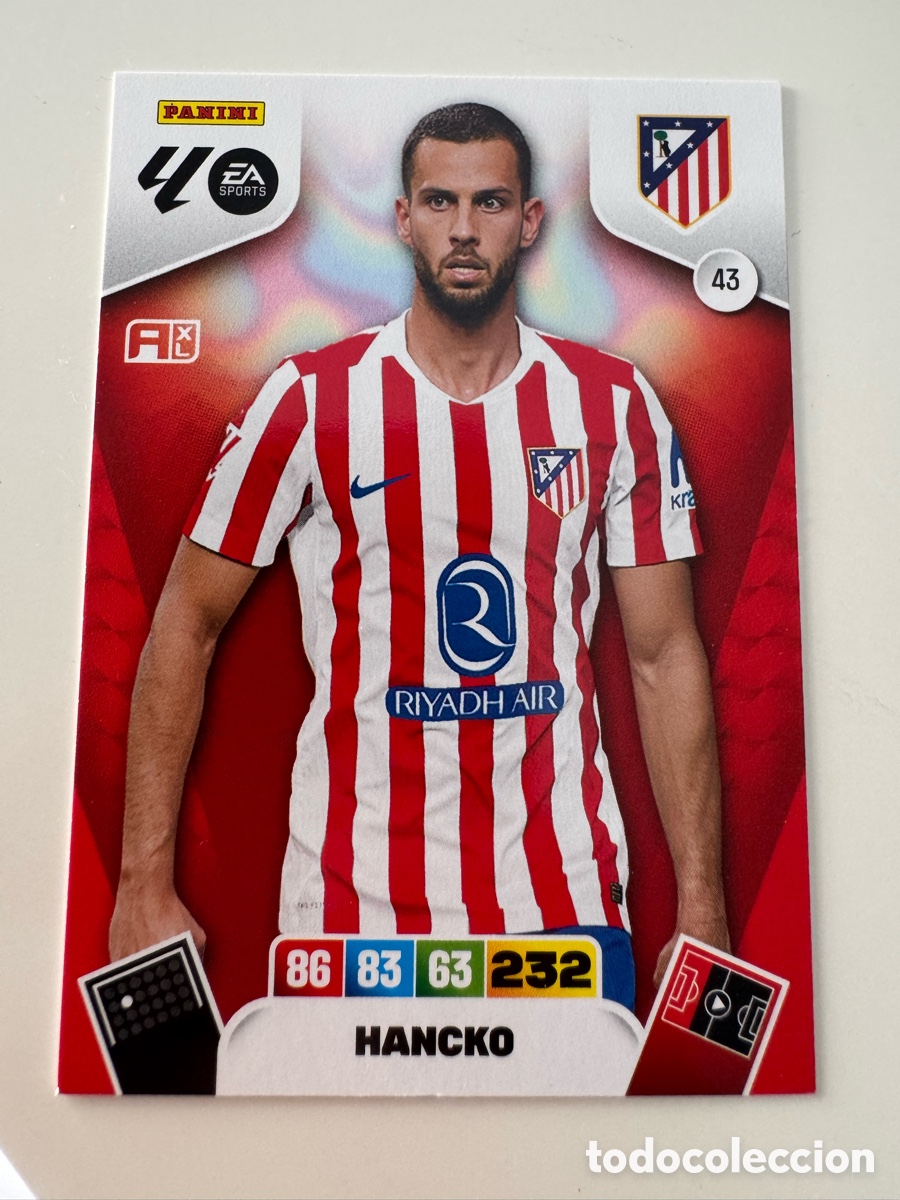 Cromos de f&uacute;tbol: PANINI ADRENALYN XL LIGA 2025-2026 25-26 &ndash; David Hancko Atl&eacute;tico de Madrid N&ordm; 43